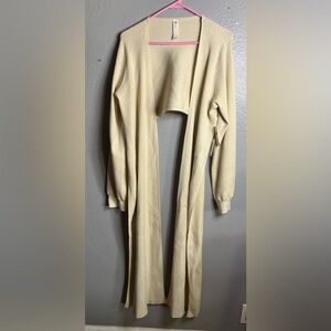 Daily Practice by Anthropologie‎ Duster Cardigan SIZE L IVORY COLOR NEW NWT